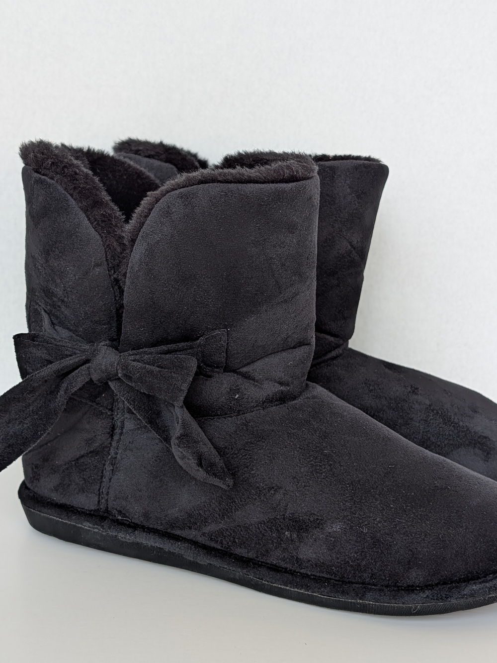 Steve Madden Black Faux-Suede Bootie With Side Tie